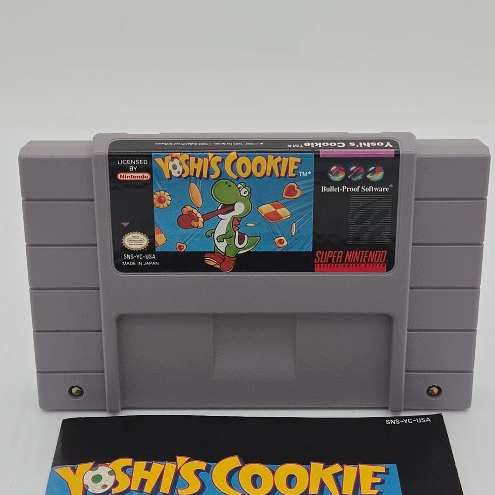 Yoshi's Cookie Super Nintendo SNES Game Cartridge & Manual SNS-YC-USA 1993